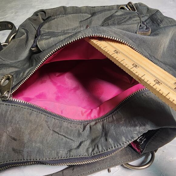 Baggallini Multi Sectional Multi Pocket Nylon Detachable Strap Bag Gray - Picture 6 of 11